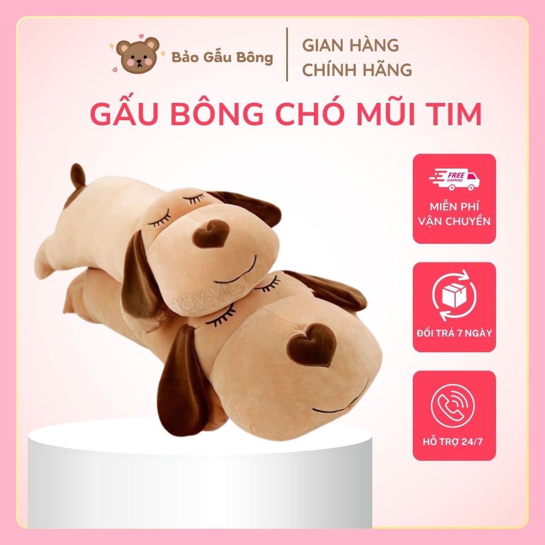 gấu bông chó mũi tim