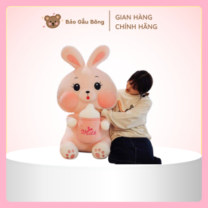 thỏ bông ôm bình sữa